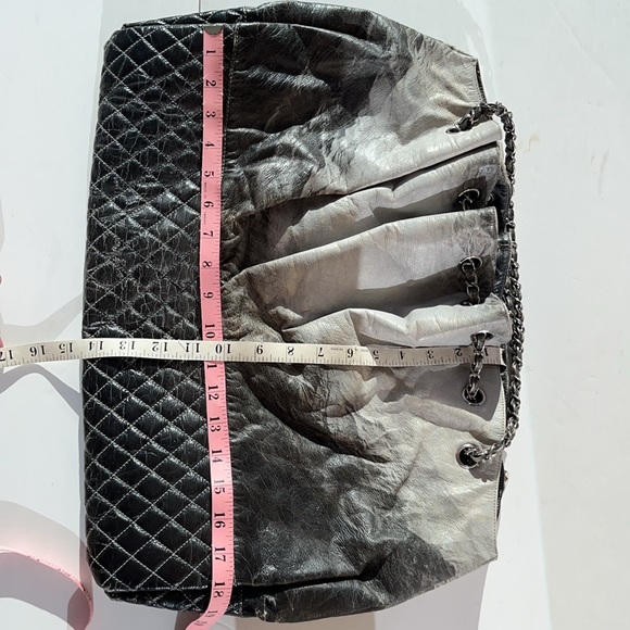 Authentic Chanel Melrose Degrade Cabas Gray Ombre Drawstring Chain XL Tote Bag - Picture 7 of 16